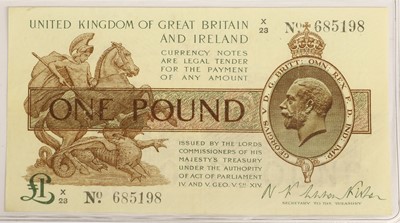 Lot 436 - Treasury Series, One Pound, Warren Fisher...