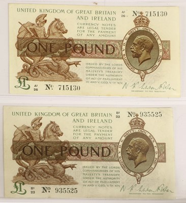 Lot 437 - 2x Treasury Series, One Pound Notes, both...