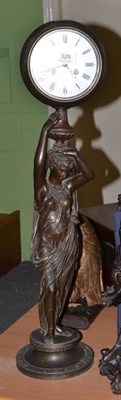 Lot 328 - A French spelter figural clock