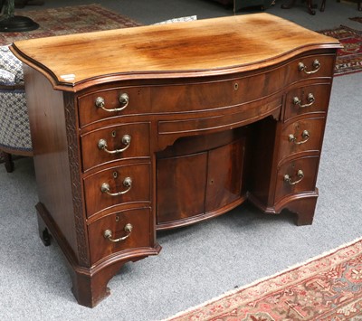 Lot 1419 - A 19th Century Mahogany Serpentine Desk, the...