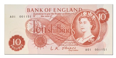 Lot Bank of England, Ten Shillings, series C,...