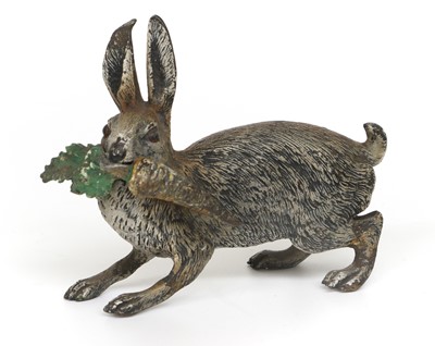 Lot 441 - An Austrian Cold-Painted Bronze Hare, early...