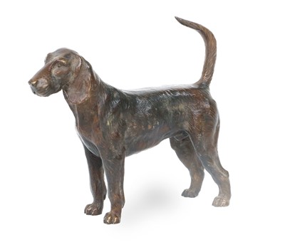 Lot 428 - An Austrian Cold-Painted Bronze Foxhound,...