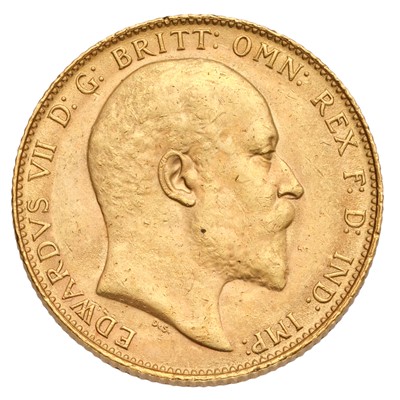 Lot 214 - Edward VII, Sovereign 1908; extremely fine...