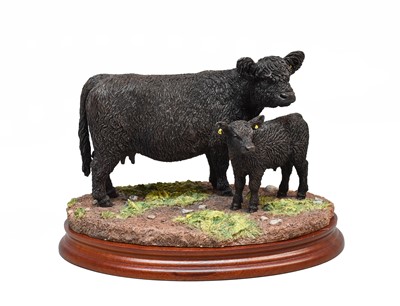 Lot 2136 - Border Fine Arts 'Galloway Cow & Calf', model...