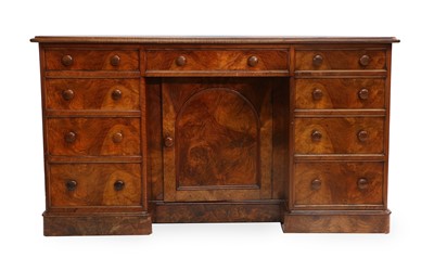 Lot 676 - A Victorian Walnut Kneehole Desk, circa 1880,...