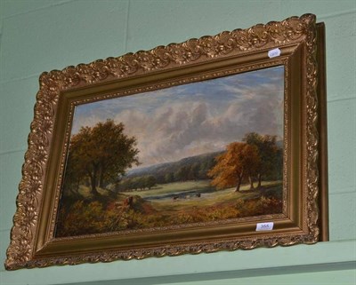 Lot 355 - J* Graham landscape with figures, oil on canvas