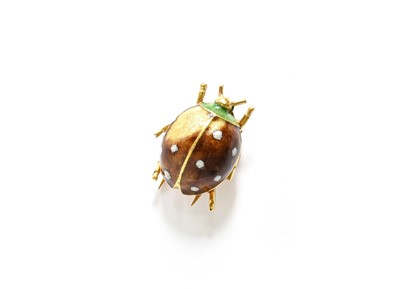 Lot 477 - An Emamel Brooch, modelled as a ladybird,...