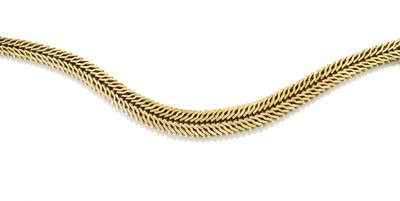 Lot 468 - A 9 Carat Gold Graduated Herringbone Necklace,...