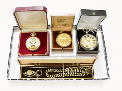 Lot 504 - A Silver Pocket Watch, A Silver Eight Day...