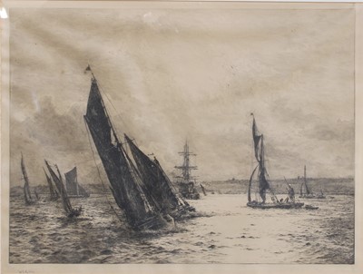 Lot 1029 - William Lionel Wyllie (1851-1931) Sailboats on...