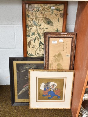 Lot 174 - Various Framed Decoratative Oriental Pictures...