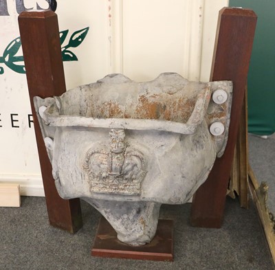 Lot 1196 - Lead Rainwater Hopper, cast with a coronet and...