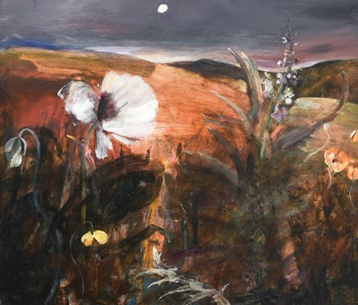 Lot 1067 - Jacquie Denby (b.1939) "Pale Flowers under the...