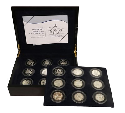 Lot 403 - Royal Mint, Diamond Wedding Anniversary Silver...