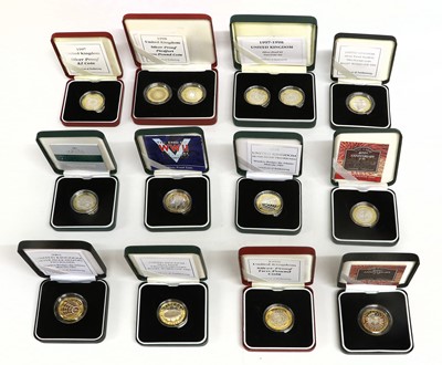 Lot 408 - 14x UK Silver Proof Two Pound Coins, 5x of...