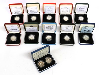 Lot 391 - 12x UK Silver Proof Two Pound Coins, 4x of...