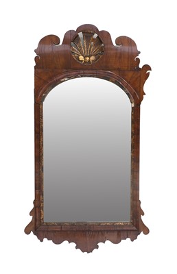 Lot 786 - A George II Walnut and Parcel-Gilt Wall Mirror,...