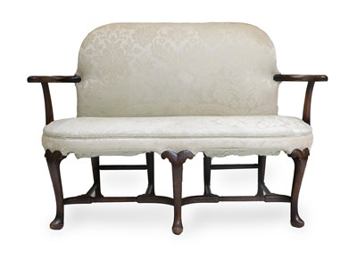 Lot 721 - A Walnut-Framed Two-Seater Sofa, recovered in...