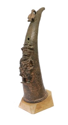 Lot 318 - An Early Benin Lost Wax Cast Bronze Altar Tusk...