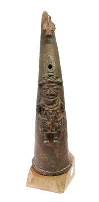 Lot 318 - An Early Benin Lost Wax Cast Bronze Altar Tusk...