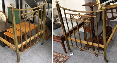 Lot 1232 - A Pair of Brass Single Bedsteads, 91cm by...