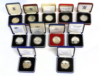 Lot 367 - Assorted Royal Mint Silver Proof Crowns, 11...