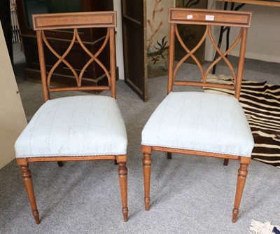 Lot 1248 - A Pair of Edwardian Satinwood Inlaid Mahogany...