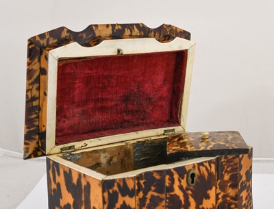 Lot 642 - A Regency Tortoiseshell and Ivory-Banded Tea...