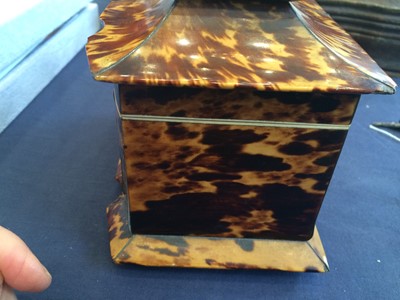 Lot 642 - A Regency Tortoiseshell and Ivory-Banded Tea...