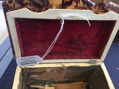 Lot 642 - A Regency Tortoiseshell and Ivory-Banded Tea...