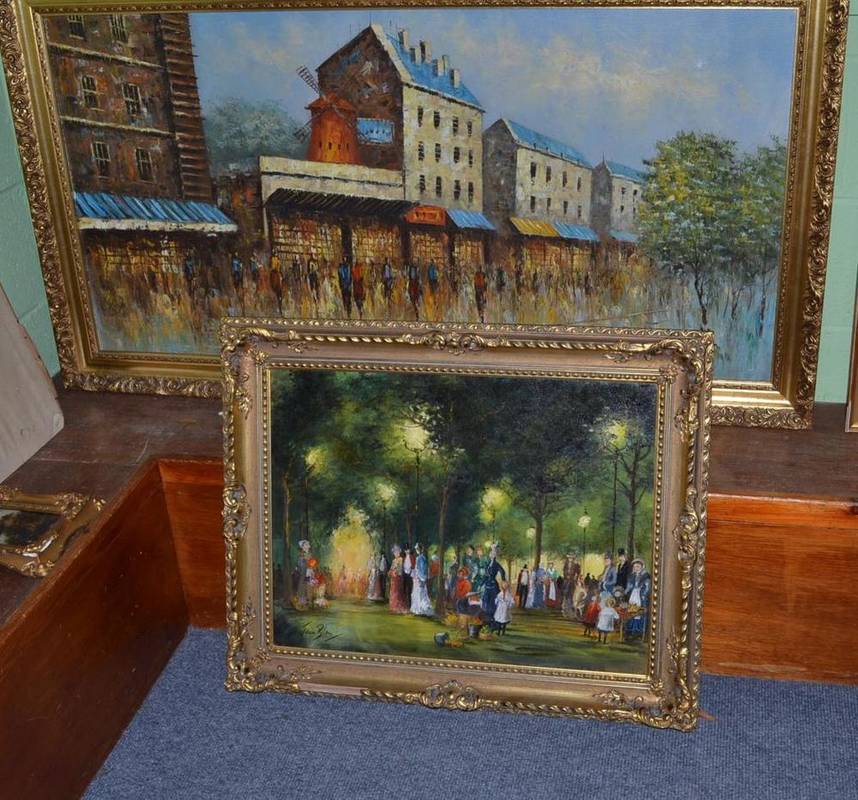 Lot 373 - Two modern gilt framed oil paintings signed 'Stephen'