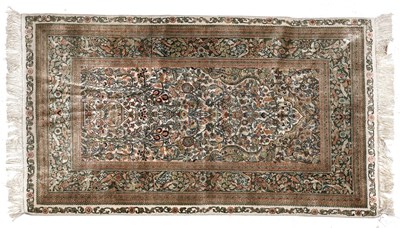 Lot 734 - Chinese Silk Rug Modern The ivory ground with...