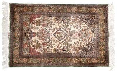 Lot 735 - Chinese Silk Prayer Rug Modern The cream field...