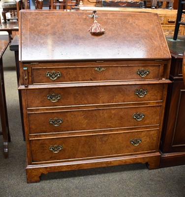 Lot 1317 - A Late 20th Century Inlaid Walnut Bureau, 85cm...