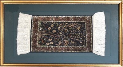 Lot 721 - Very Finely Knotted Miniature Silk Rug...