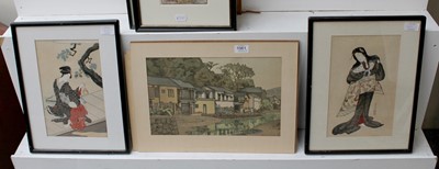 Lot 1061 - Japanese School (20th Century) Street scene...