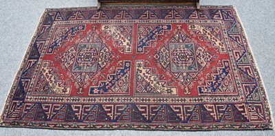 Lot 1159 - Bergama Rug, the compartmentalised deep...