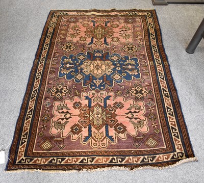 Lot 1141 - Kuba Rug, the field with three medallions...