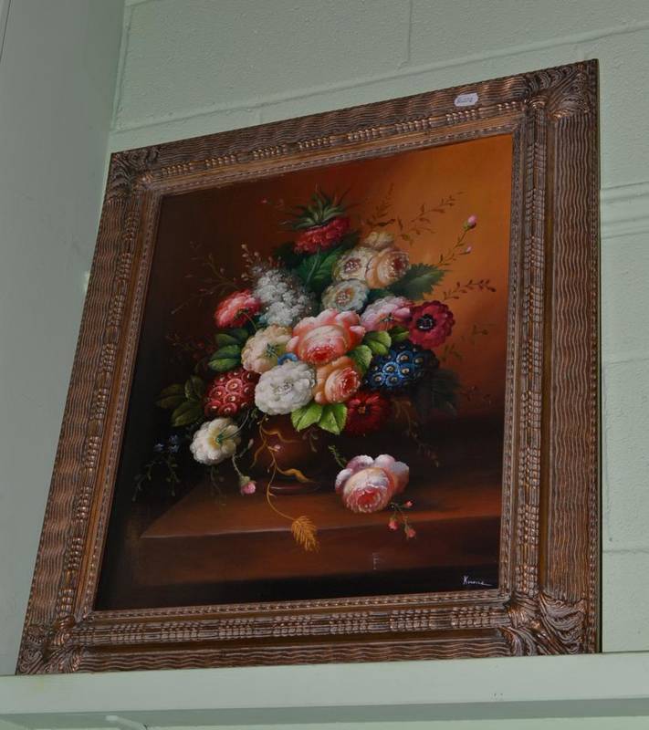 Lot 385 - A modern Continental floral still life