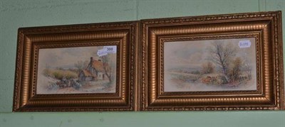 Lot 388 - F Rowden, pair of watercolour rural scenes