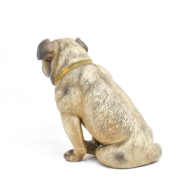 Lot 204 - An Austrian Cold-Painted Terracotta Pug, early...