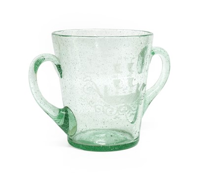 Lot 123 - A Green Soda Glass Loving Cup, 19th century,...