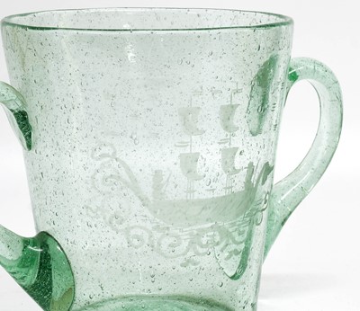 Lot 123 - A Green Soda Glass Loving Cup, 19th century,...