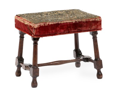 Lot 778 - An 18th Century Walnut Footstool, covered in...