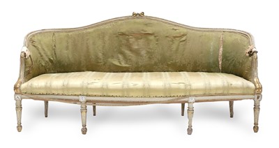 Lot 781 - A Cream-Painted and Parcel-Gilt Three-Seater...