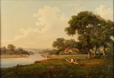 Lot 1032 - W.H Williams (19th Century) Landscape with...