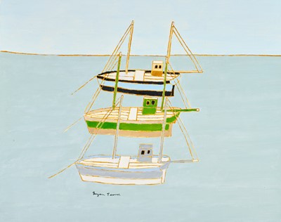 Lot 582 - Bryan Pearce (1929-2007) “Three Boats” Signed,...