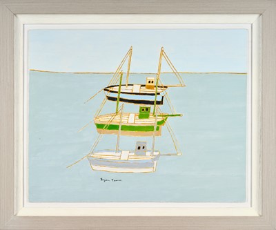 Lot 582 - Bryan Pearce (1929-2007) “Three Boats” Signed,...