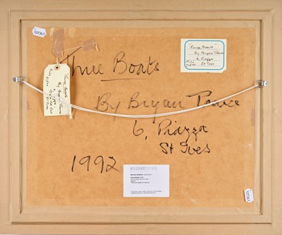 Lot 582 - Bryan Pearce (1929-2007) “Three Boats” Signed,...